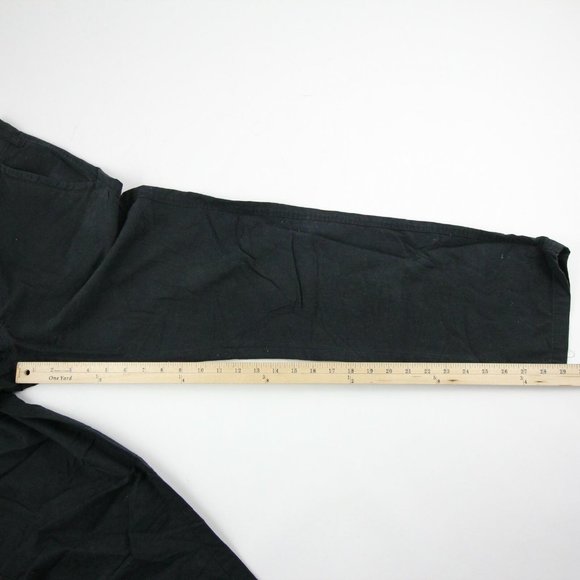 Canda Mens Straight Pants Black Mid Rise Flat Front 100% Cotton 34x32 - Picture 6 of 9